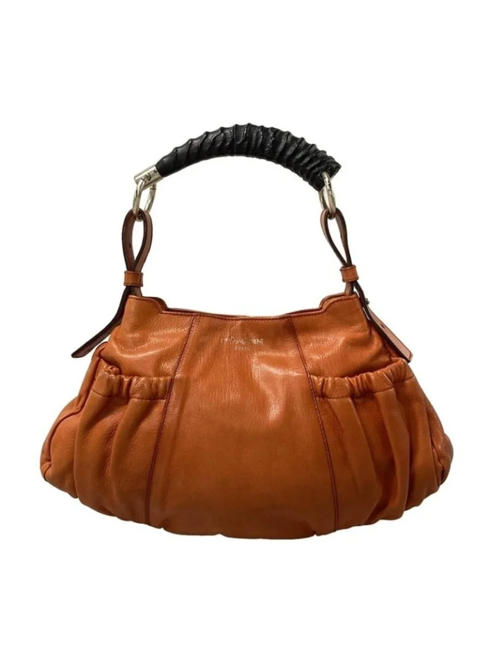 Saint Laurent Rive Gauche Handbag Mombasa Orange Leather - Picture 3 of 15